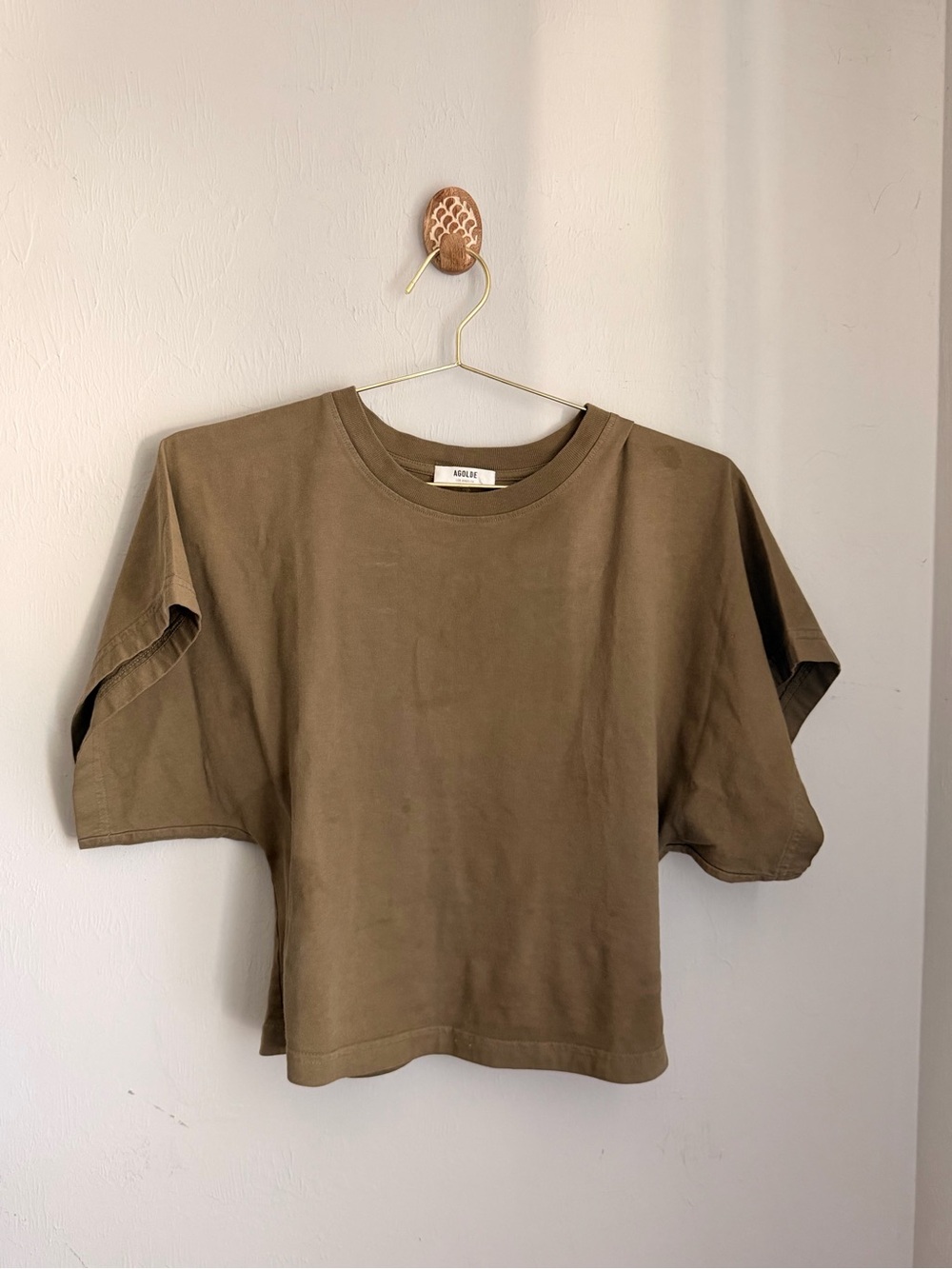 Agolde Olive Britt Tee Boxy Crew Crop Tee